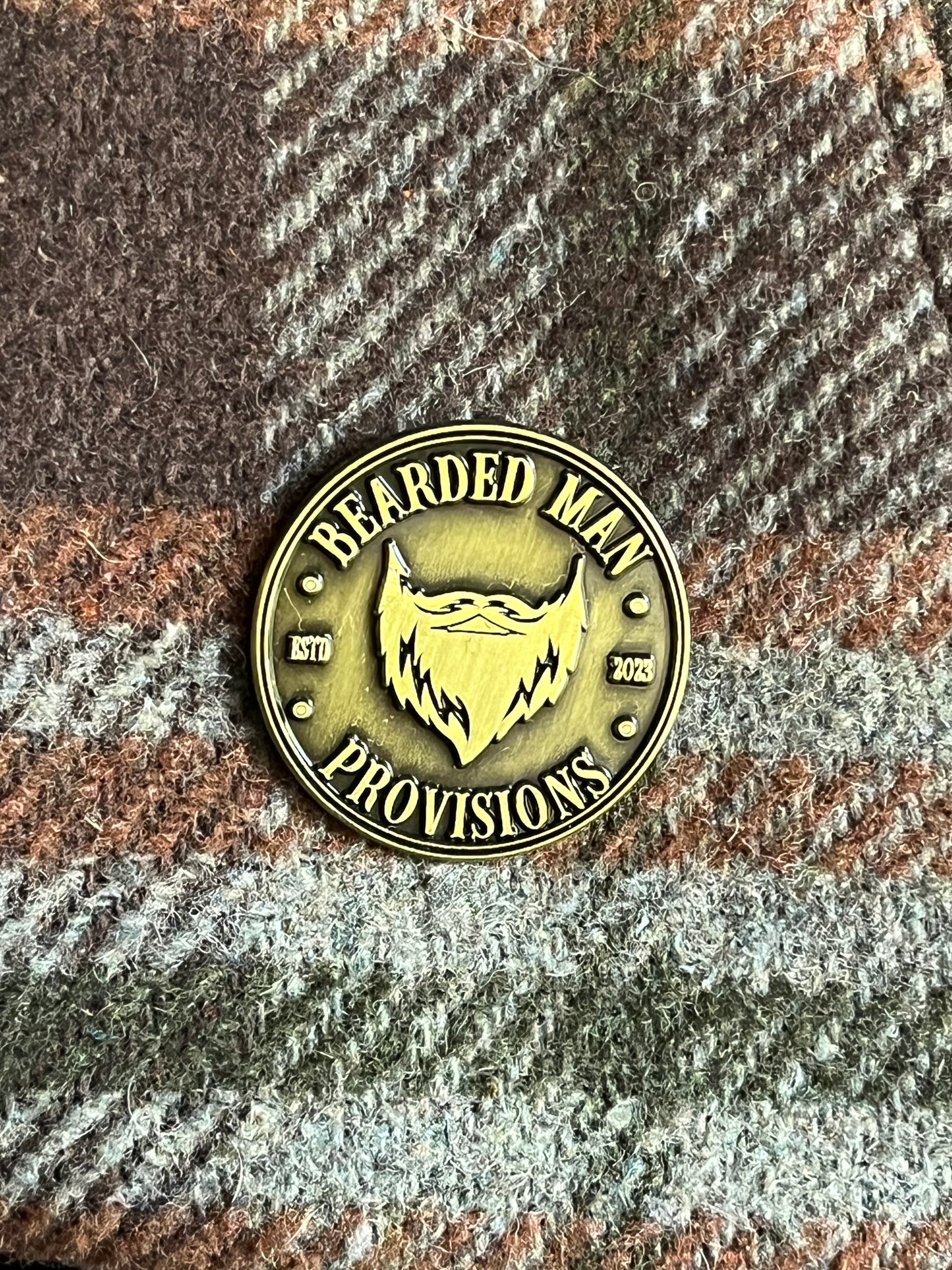 Bearded Man Brass Lapel Pin