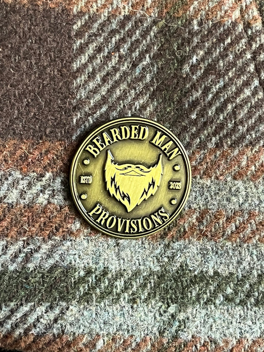 Bearded Man Brass Lapel Pin